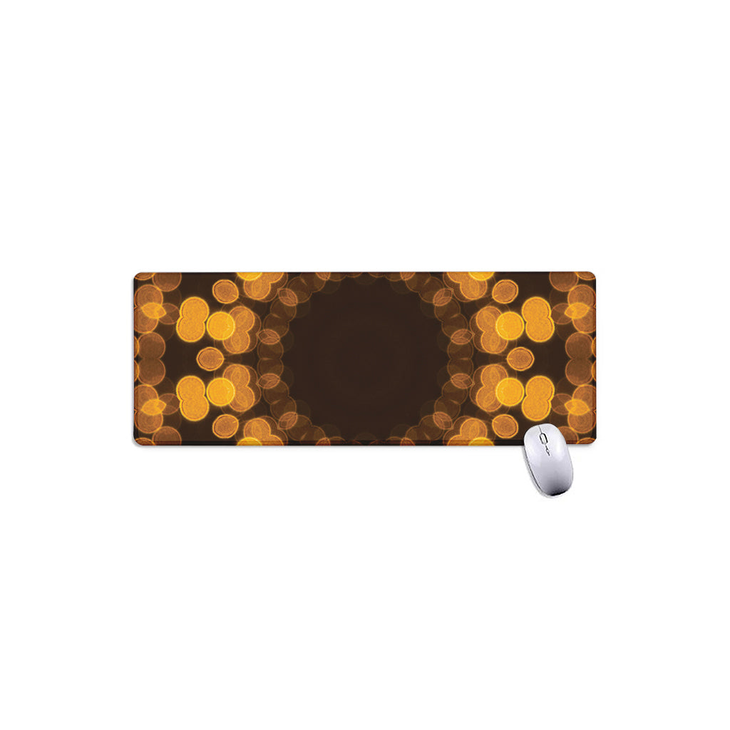 Yellow Spot Kaleidoscope Print Extended Mouse Pad