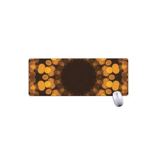Yellow Spot Kaleidoscope Print Extended Mouse Pad