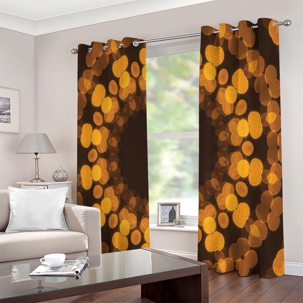 Yellow Spot Kaleidoscope Print Extra Wide Grommet Curtains