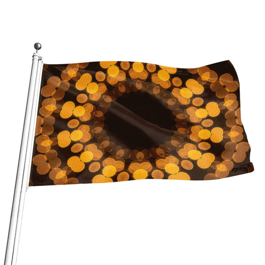 Yellow Spot Kaleidoscope Print Flag