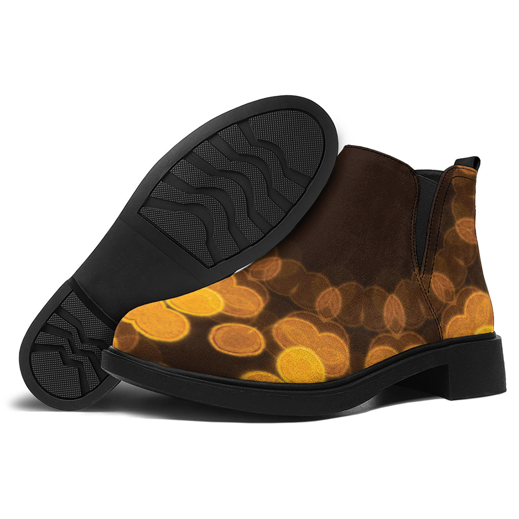 Yellow Spot Kaleidoscope Print Flat Ankle Boots