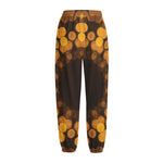 Yellow Spot Kaleidoscope Print Fleece Lined Knit Pants