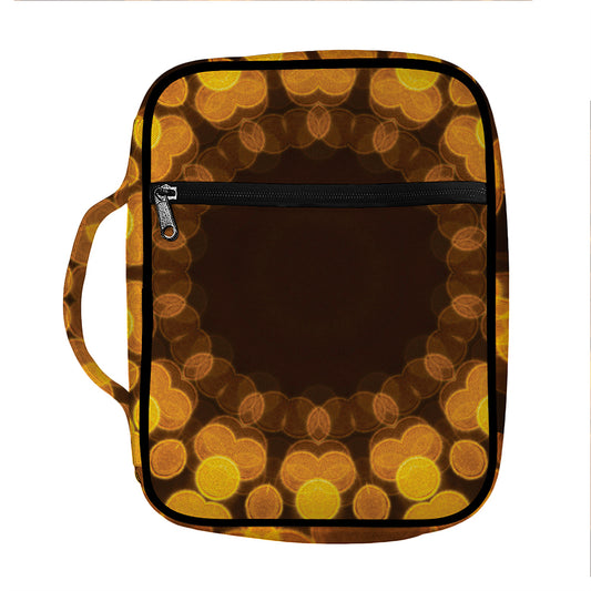 Yellow Spot Kaleidoscope Print Front Pocket Bible Bag