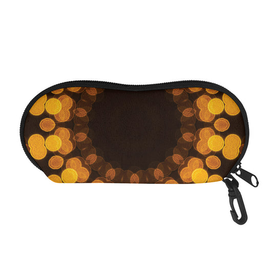 Yellow Spot Kaleidoscope Print Glasses Case
