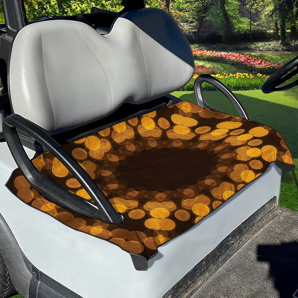 Yellow Spot Kaleidoscope Print Golf Cart Seat Cover