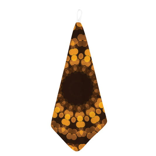 Yellow Spot Kaleidoscope Print Hand Towel