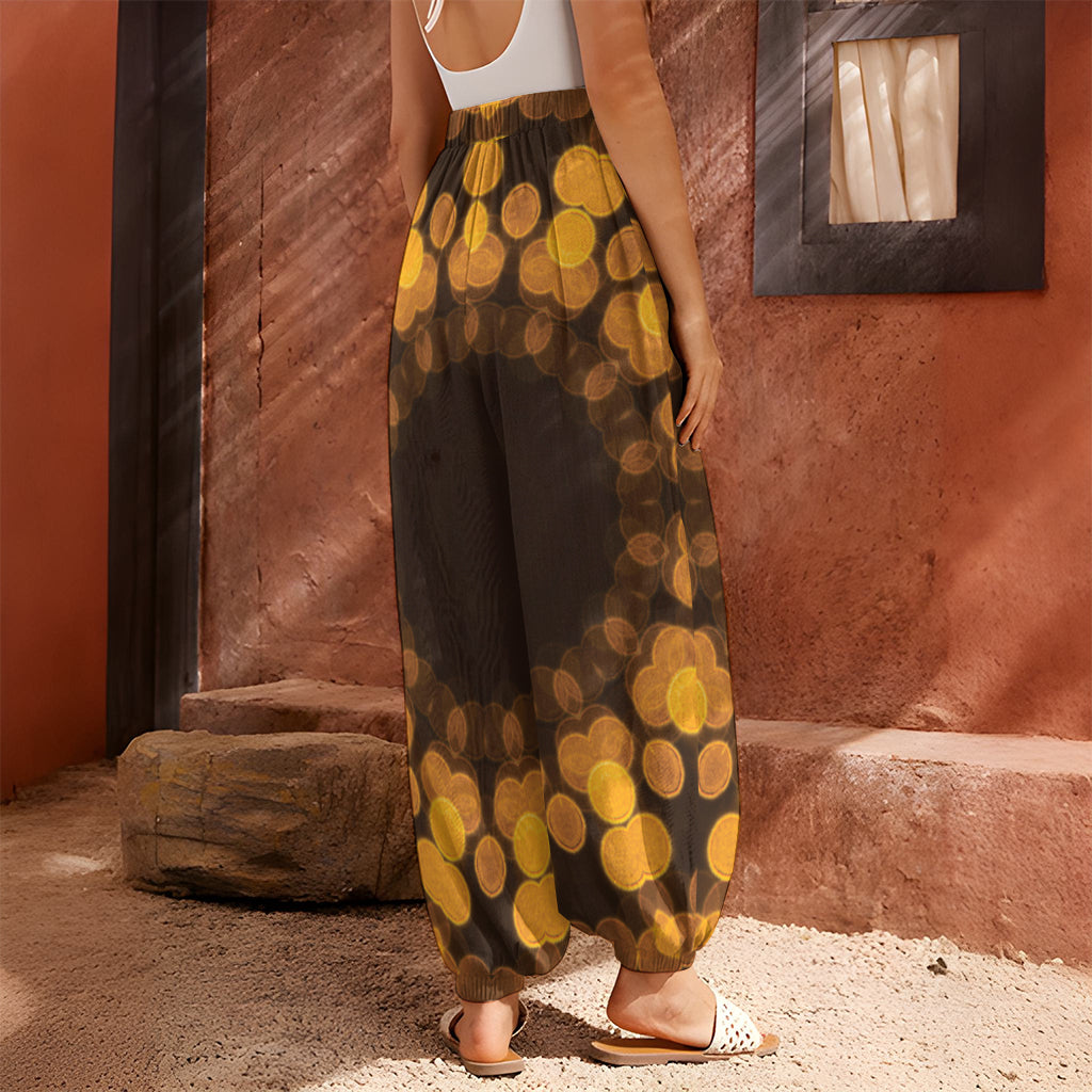 Yellow Spot Kaleidoscope Print Harem Pants