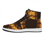 Yellow Spot Kaleidoscope Print High Top Leather Sneakers