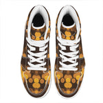 Yellow Spot Kaleidoscope Print High Top Leather Sneakers