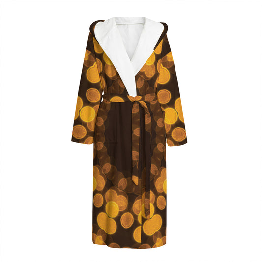 Yellow Spot Kaleidoscope Print Hooded Bathrobe