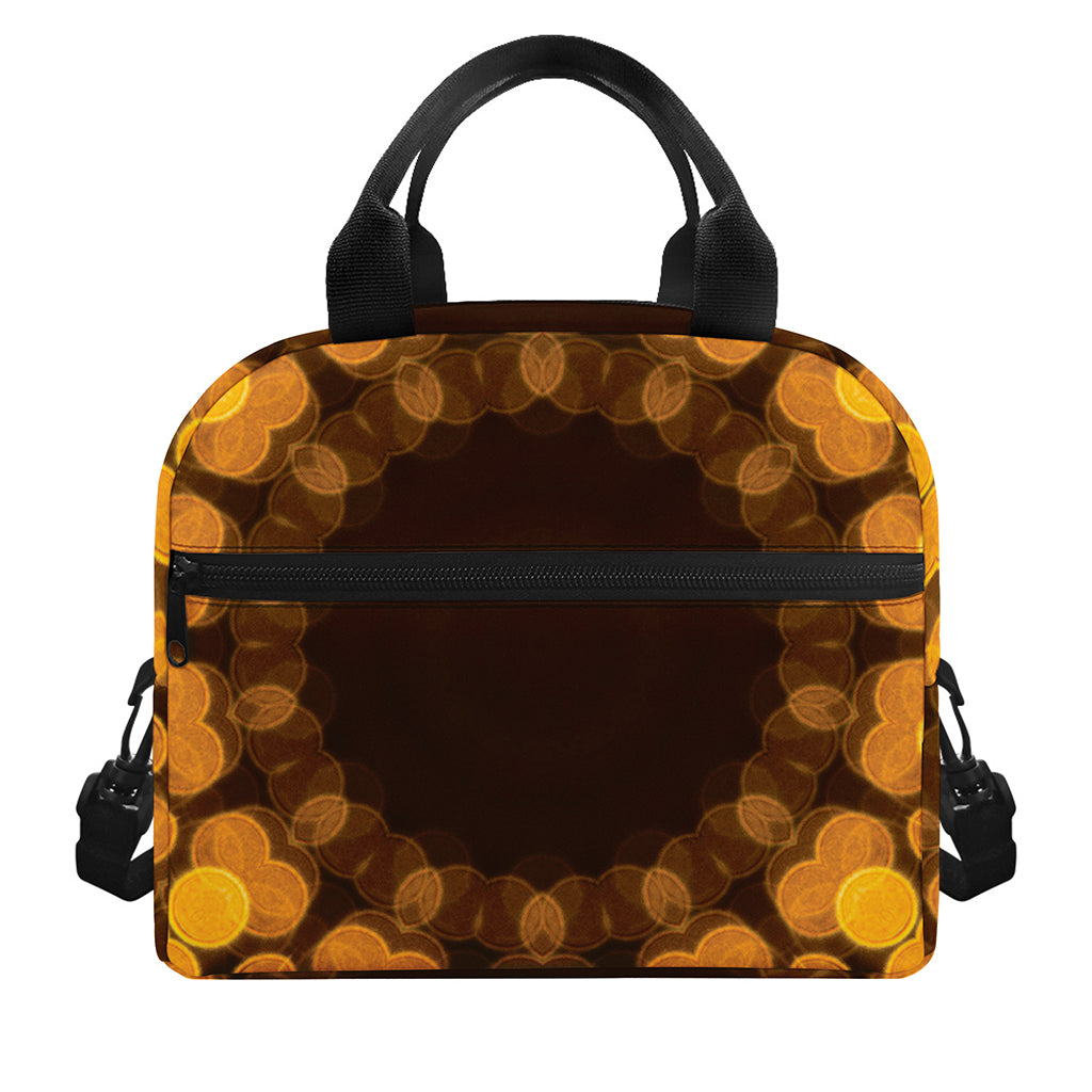 Yellow Spot Kaleidoscope Print Insulated Lunch Bag
