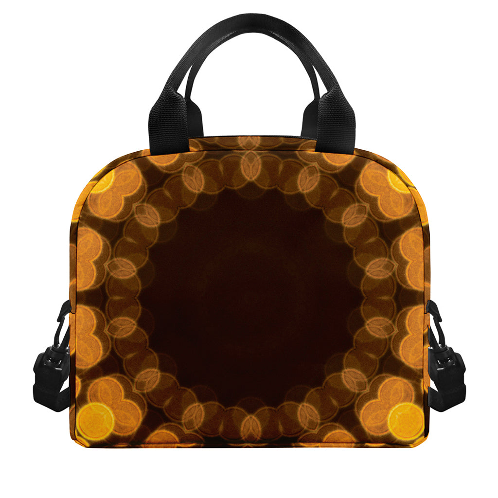Yellow Spot Kaleidoscope Print Insulated Lunch Bag