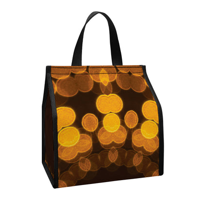 Yellow Spot Kaleidoscope Print Insulated Lunch Tote