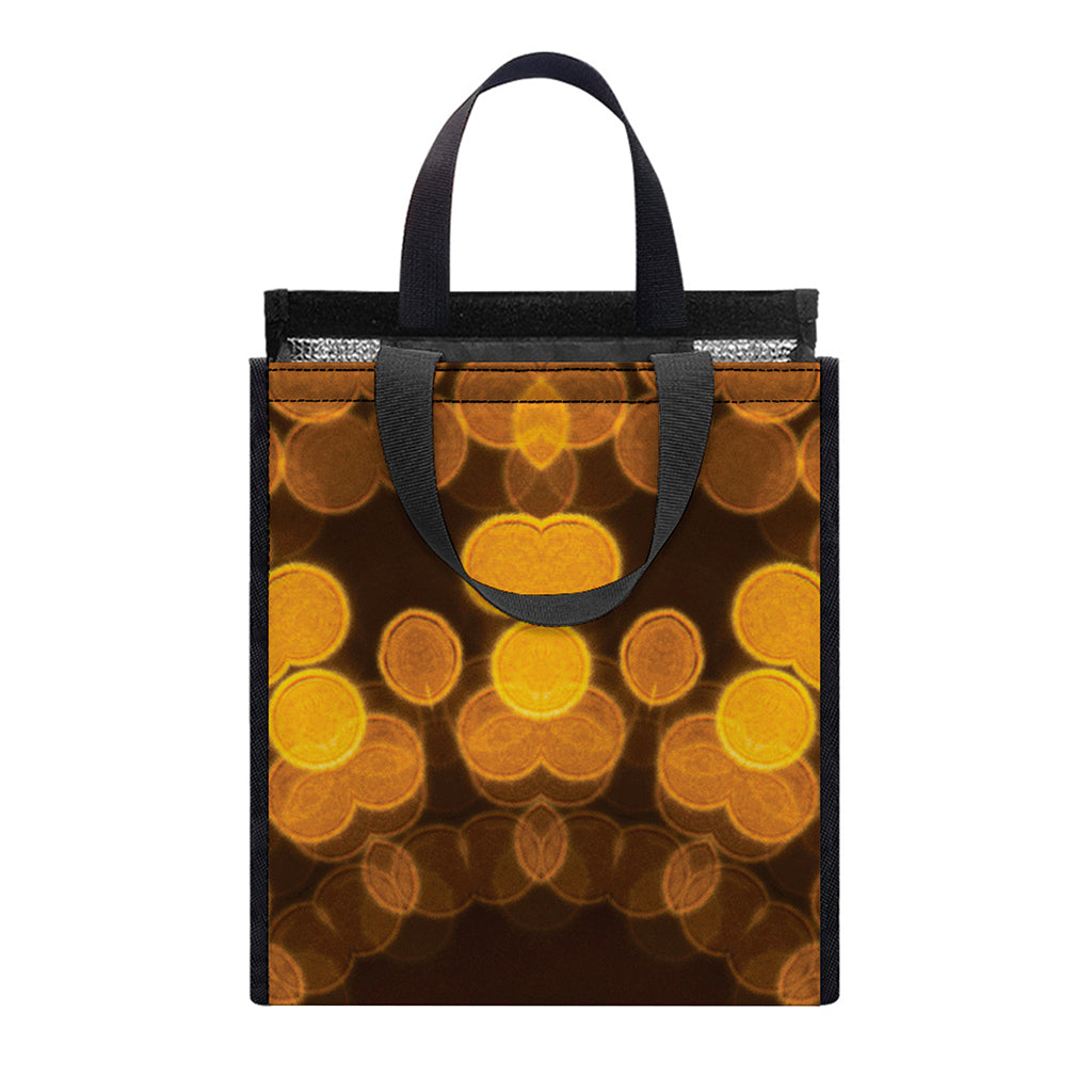 Yellow Spot Kaleidoscope Print Insulated Lunch Tote