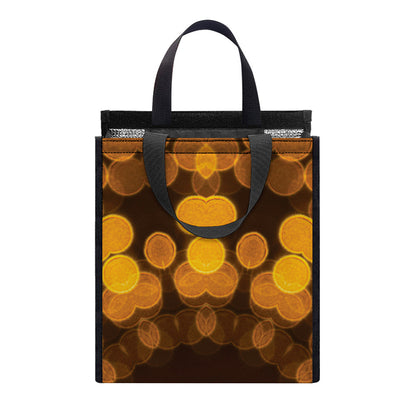 Yellow Spot Kaleidoscope Print Insulated Lunch Tote