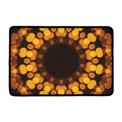 Yellow Spot Kaleidoscope Print Kitchen Mat