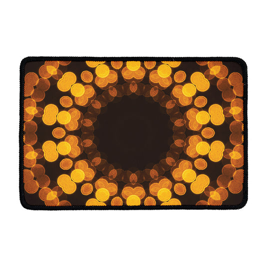 Yellow Spot Kaleidoscope Print Kitchen Mat