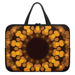 Yellow Spot Kaleidoscope Print Laptop Sleeve With Handle