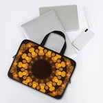 Yellow Spot Kaleidoscope Print Laptop Sleeve With Handle