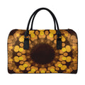 Yellow Spot Kaleidoscope Print Leather Duffel Bag