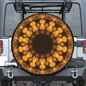 Yellow Spot Kaleidoscope Print Leather Spare Tire Cover