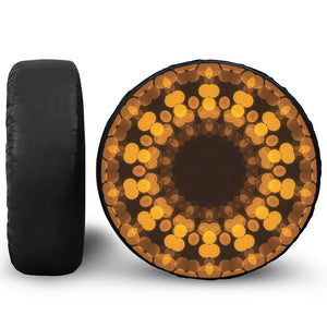 Yellow Spot Kaleidoscope Print Leather Spare Tire Cover