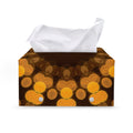 Yellow Spot Kaleidoscope Print Leather Tissue Box Cover
