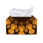 Yellow Spot Kaleidoscope Print Leather Tissue Box Cover