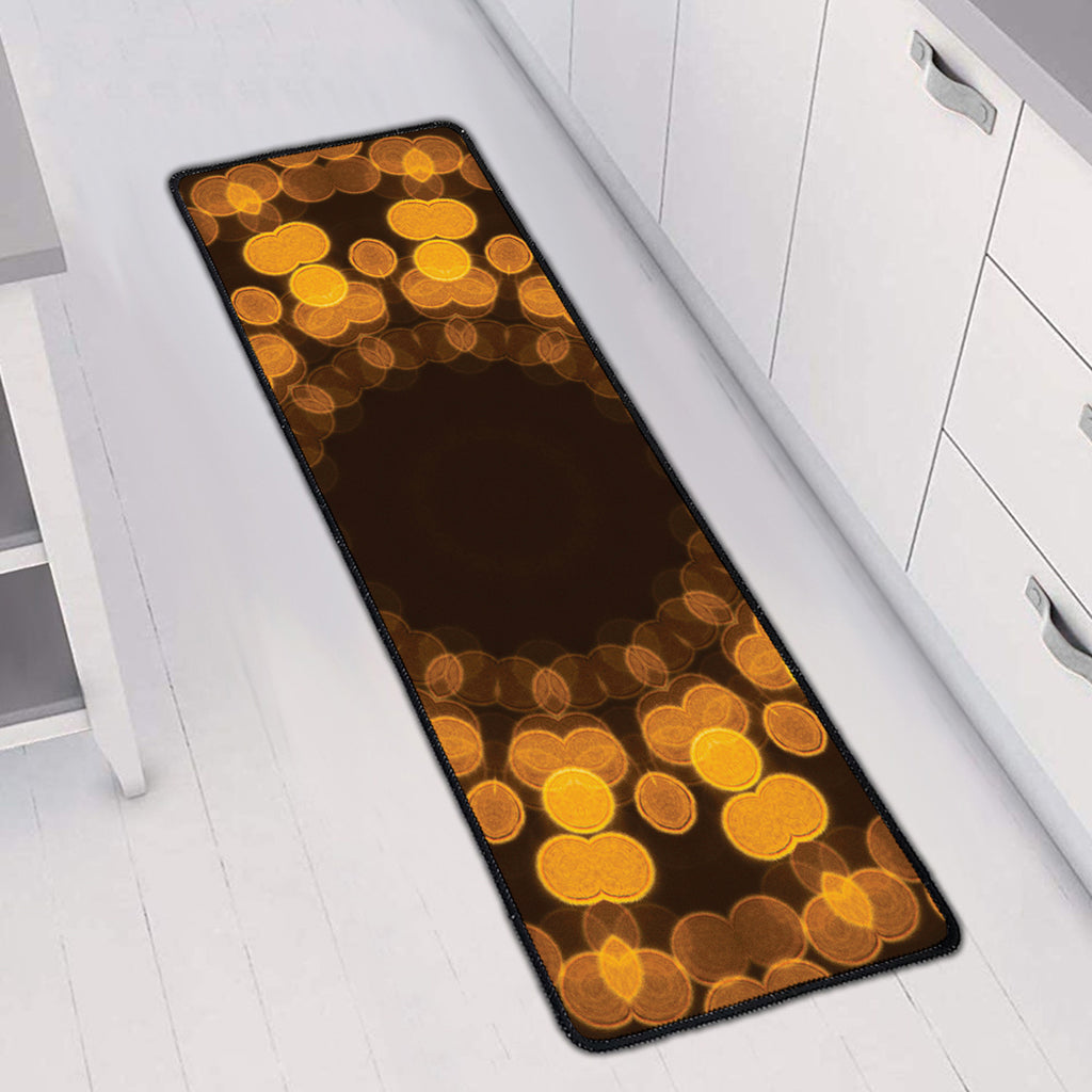 Yellow Spot Kaleidoscope Print Long Kitchen Mat