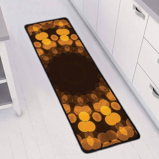 Yellow Spot Kaleidoscope Print Long Kitchen Mat