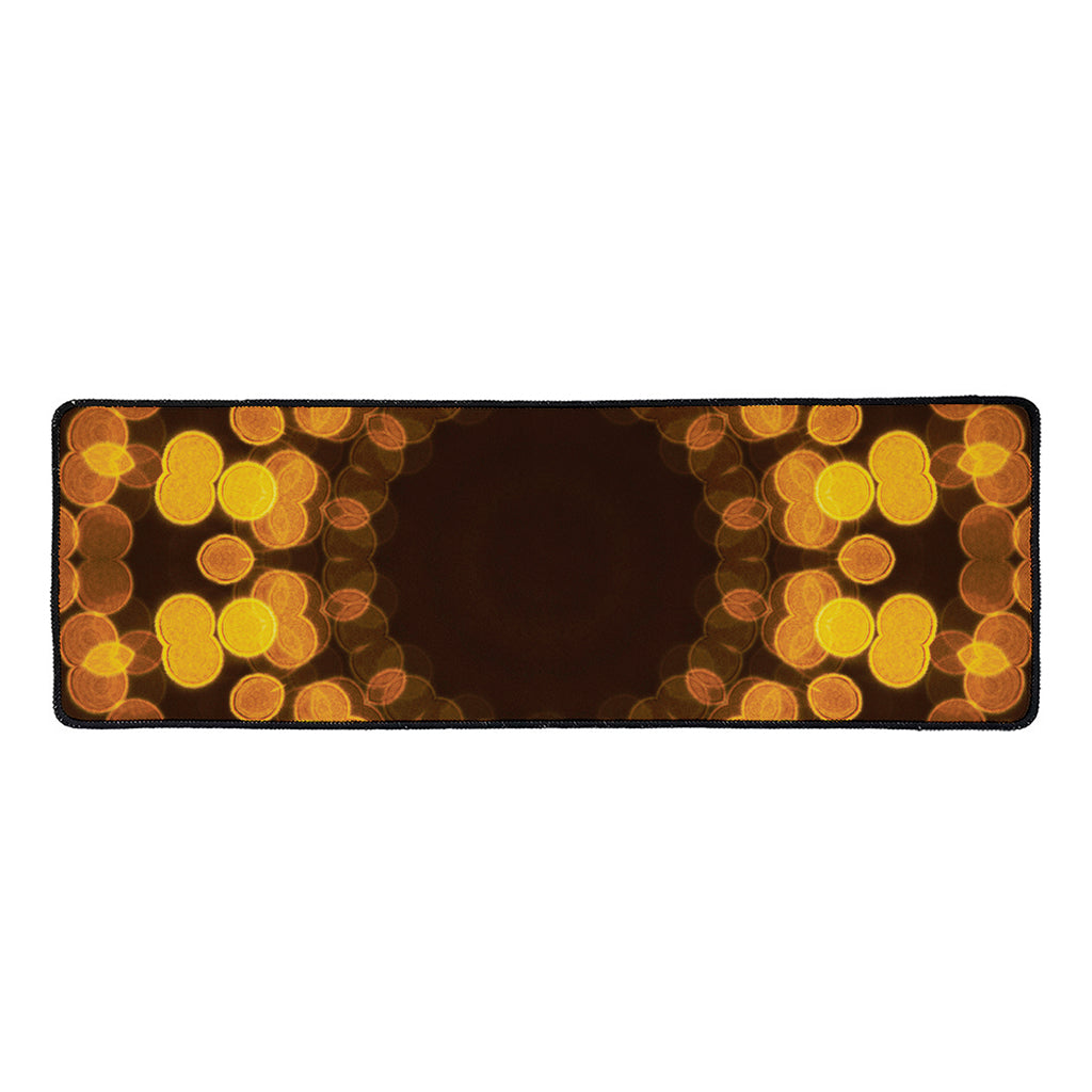 Yellow Spot Kaleidoscope Print Long Kitchen Mat