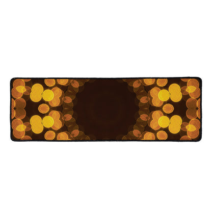 Yellow Spot Kaleidoscope Print Long Kitchen Mat