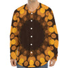 Yellow Spot Kaleidoscope Print Long Sleeve Baseball Jersey