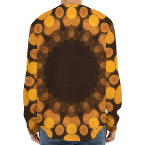 Yellow Spot Kaleidoscope Print Long Sleeve Baseball Jersey