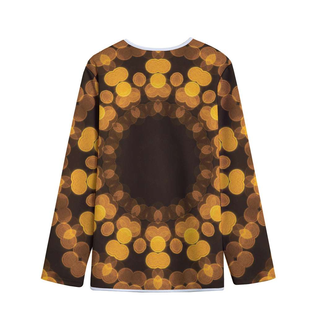 Yellow Spot Kaleidoscope Print Long Sleeve Short Coat