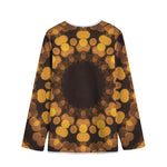 Yellow Spot Kaleidoscope Print Long Sleeve Short Coat
