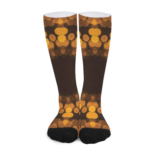 Yellow Spot Kaleidoscope Print Long Socks