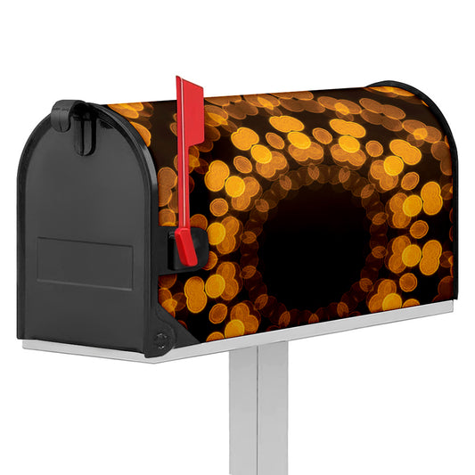 Yellow Spot Kaleidoscope Print Mailbox Cover