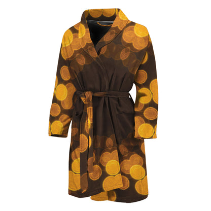 Yellow Spot Kaleidoscope Print Men's Bathrobe