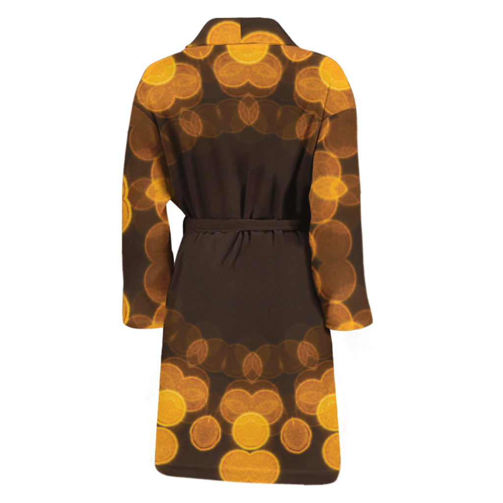 Yellow Spot Kaleidoscope Print Men's Bathrobe