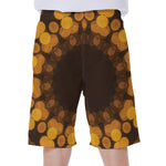 Yellow Spot Kaleidoscope Print Men's Beach Shorts