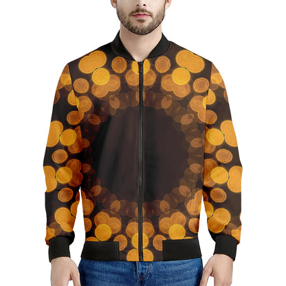 Yellow Spot Kaleidoscope Print Men's Bomber Jacket