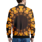 Yellow Spot Kaleidoscope Print Men's Bomber Jacket