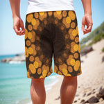 Yellow Spot Kaleidoscope Print Men's Cargo Shorts