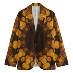 Yellow Spot Kaleidoscope Print Men's Cotton Blazer