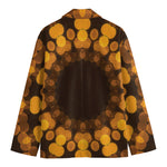 Yellow Spot Kaleidoscope Print Men's Cotton Blazer