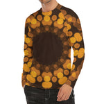 Yellow Spot Kaleidoscope Print Men's Long Sleeve Rash Guard
