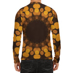 Yellow Spot Kaleidoscope Print Men's Long Sleeve Rash Guard