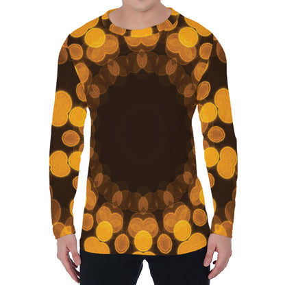 Yellow Spot Kaleidoscope Print Men's Long Sleeve T-Shirt