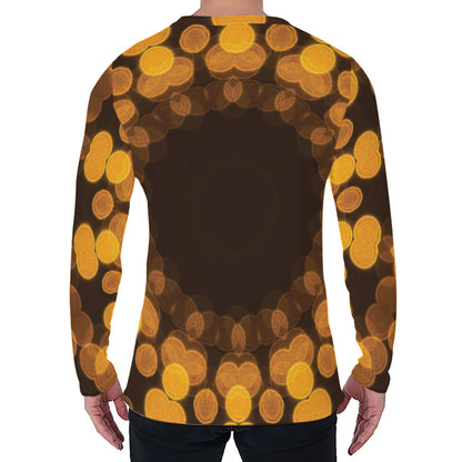 Yellow Spot Kaleidoscope Print Men's Long Sleeve T-Shirt